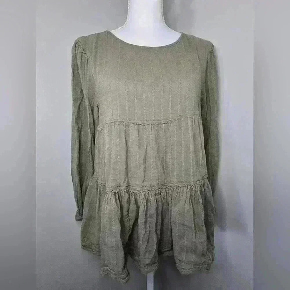 American Eagle Boho Green Open Back Blouse - Picture 3 of 13
